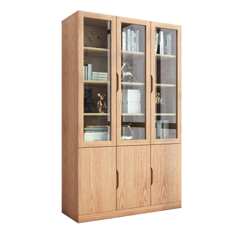 Storage Contemporary File Cabinet Wooden Frame Glass Doors Filing Cabinet