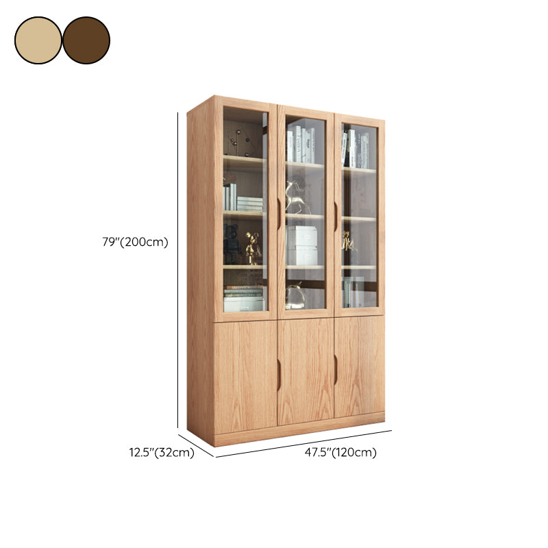 Storage Contemporary File Cabinet Wooden Frame Glass Doors Filing Cabinet