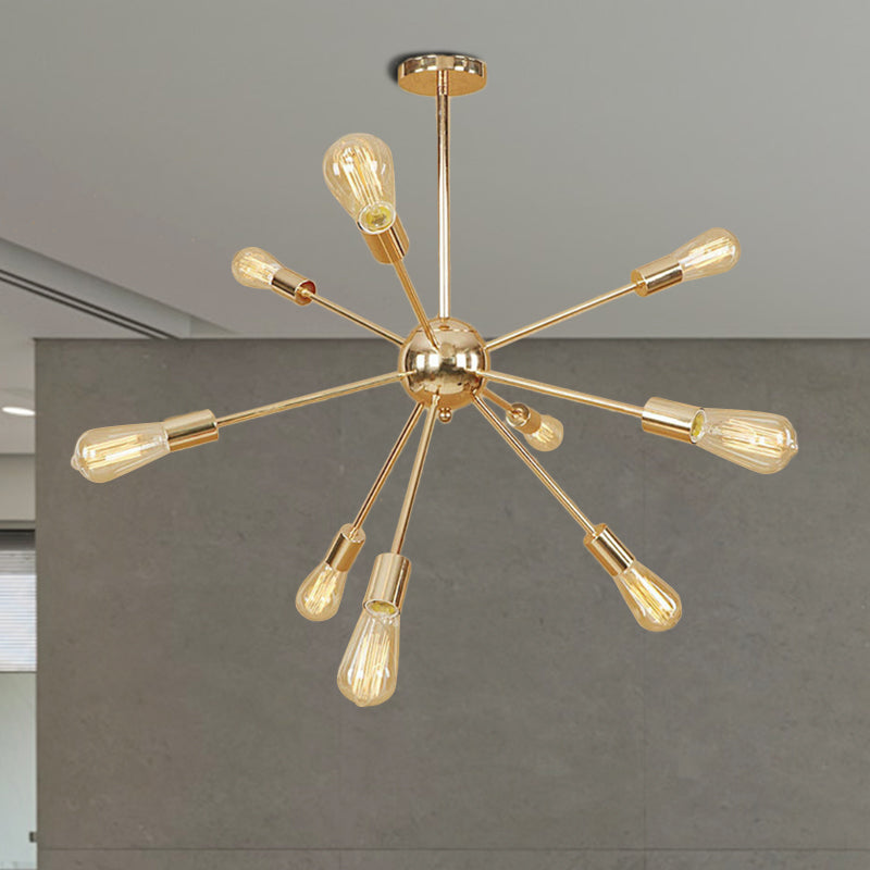 Kupfer/Chrom 9/12 Lichter Kronleuchter Lampe Retro Stylish Metal Sputnik Deckenheizlicht über Tisch