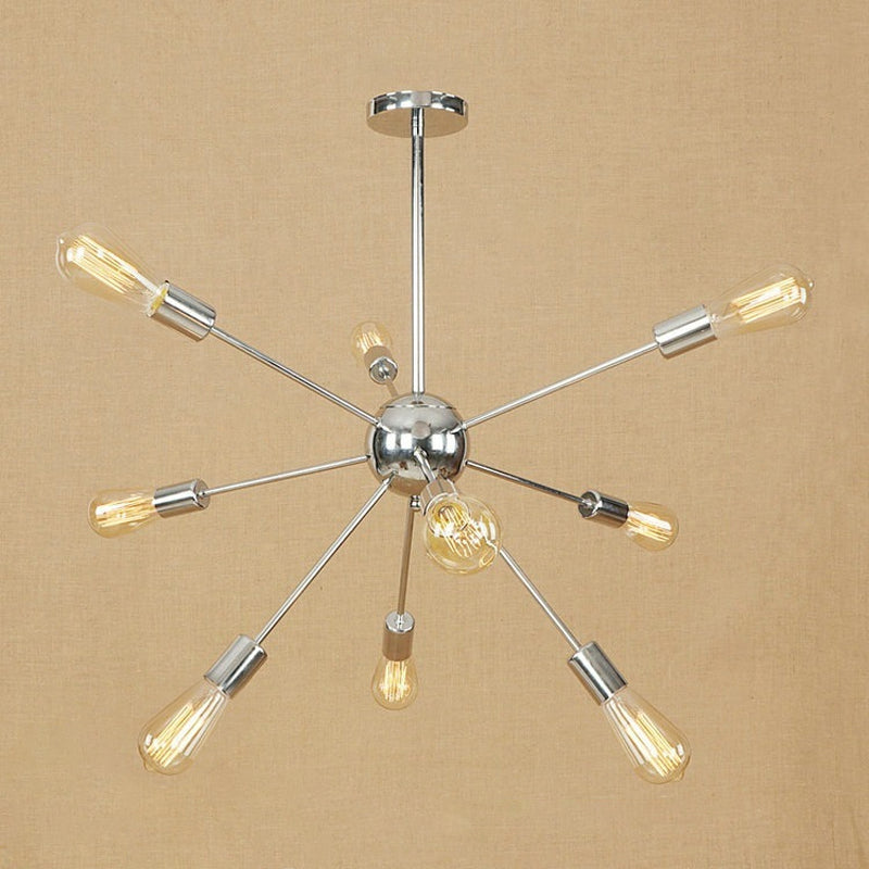 Kupfer/Chrom 9/12 Lichter Kronleuchter Lampe Retro Stylish Metal Sputnik Deckenheizlicht über Tisch