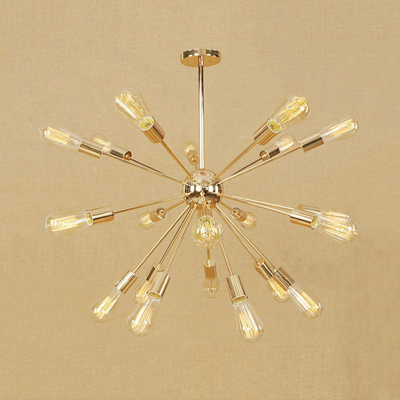 18/21 Lichten Iron Chandelier Light Farmhouse koper/gouden afwerking Sputnik plafondarmatuur voor eetkamer