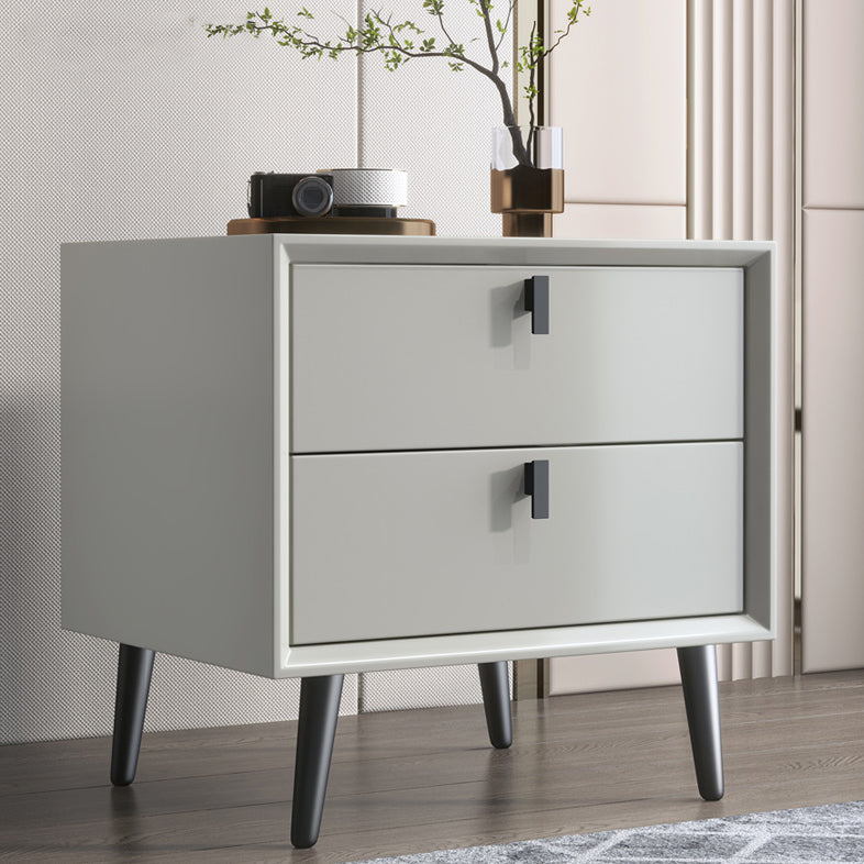 Contemporary Bed Nightstand Solid Wood Night Table with Drawers