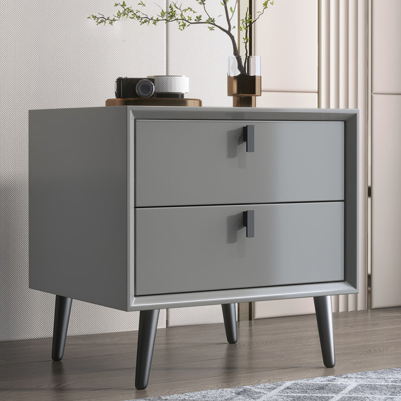 Contemporary Bed Nightstand Solid Wood Night Table with Drawers