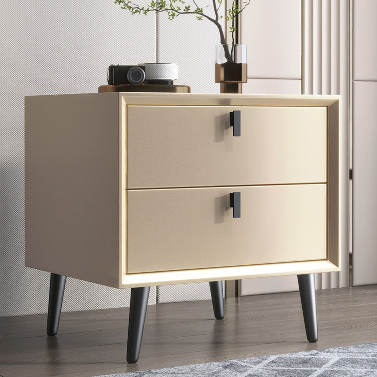 Contemporary Bed Nightstand Solid Wood Night Table with Drawers