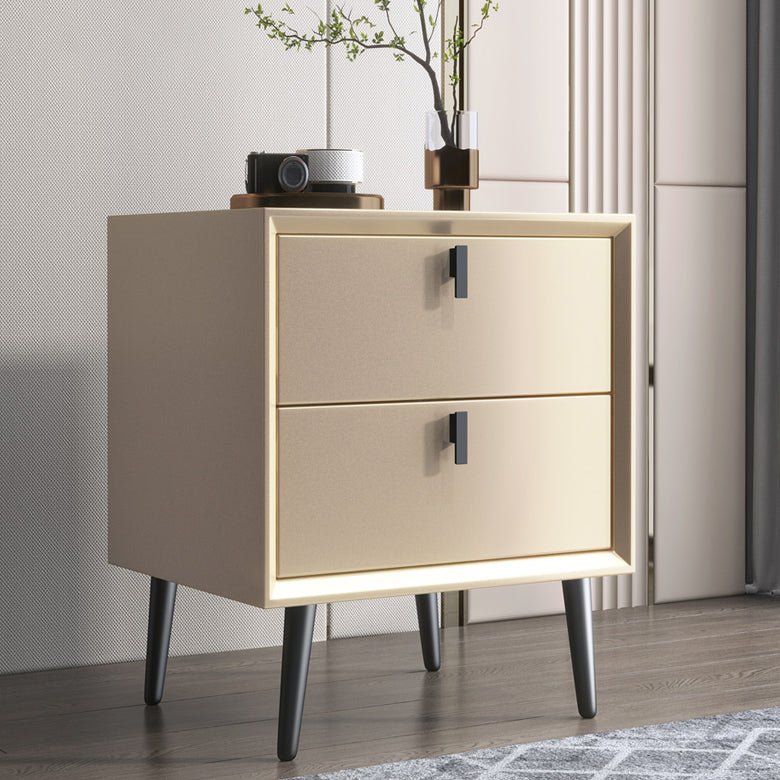 Contemporary Bed Nightstand Solid Wood Night Table with Drawers