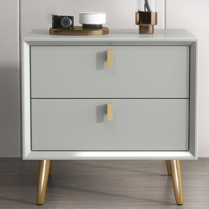 Contemporary Night Table Solid Wood Bed Nightstand with Drawers