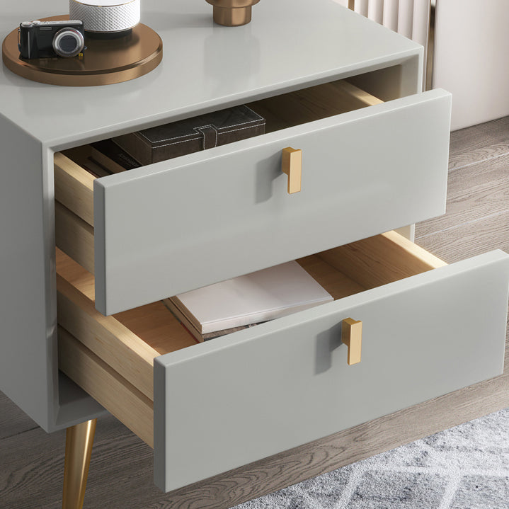 Contemporary Night Table Solid Wood Bed Nightstand with Drawers