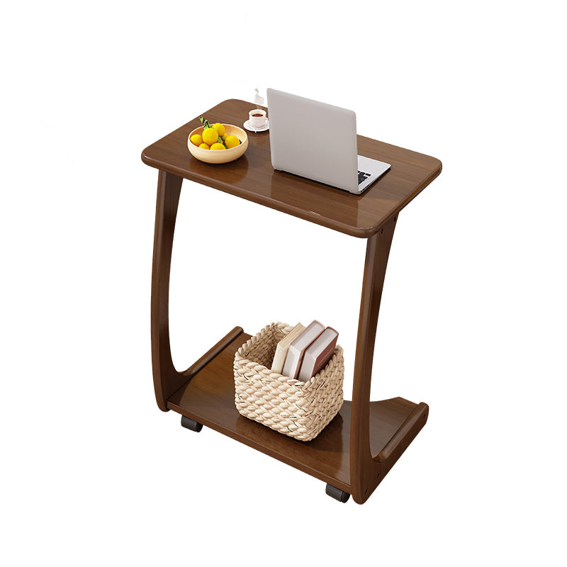 Modern Rectangular Office Desk Wood Writing Desk with Caster Wheels