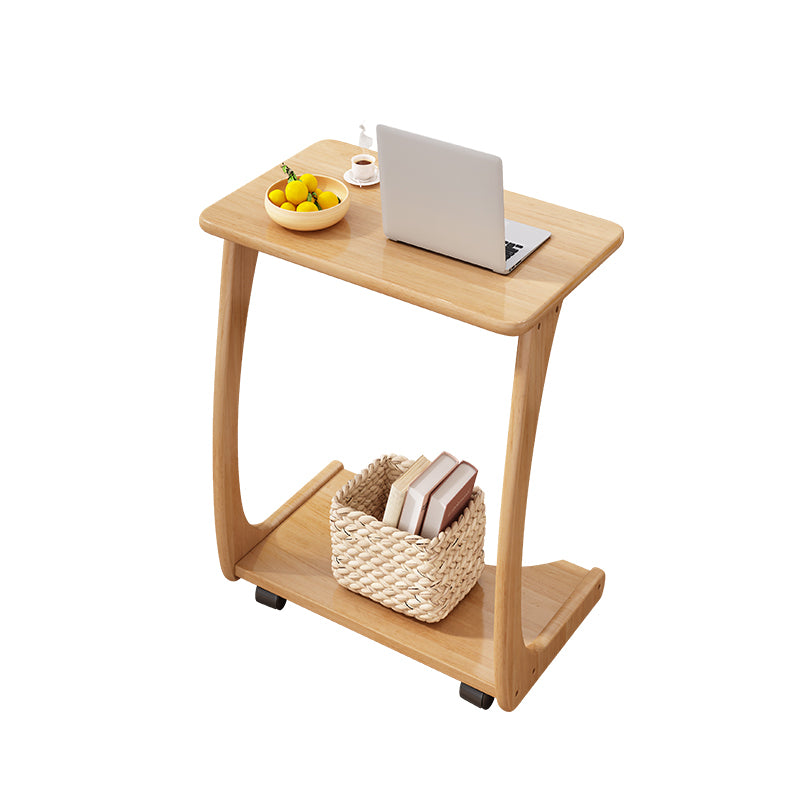 Modern Rectangular Office Desk Wood Writing Desk with Caster Wheels