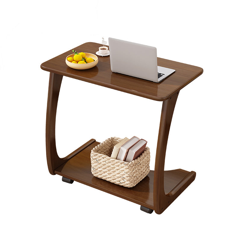 Modern Rectangular Office Desk Wood Writing Desk with Caster Wheels