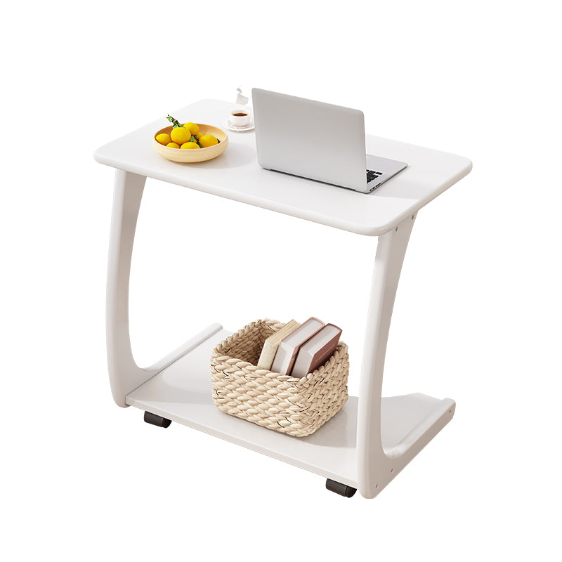 Modern Rectangular Office Desk Wood Writing Desk with Caster Wheels