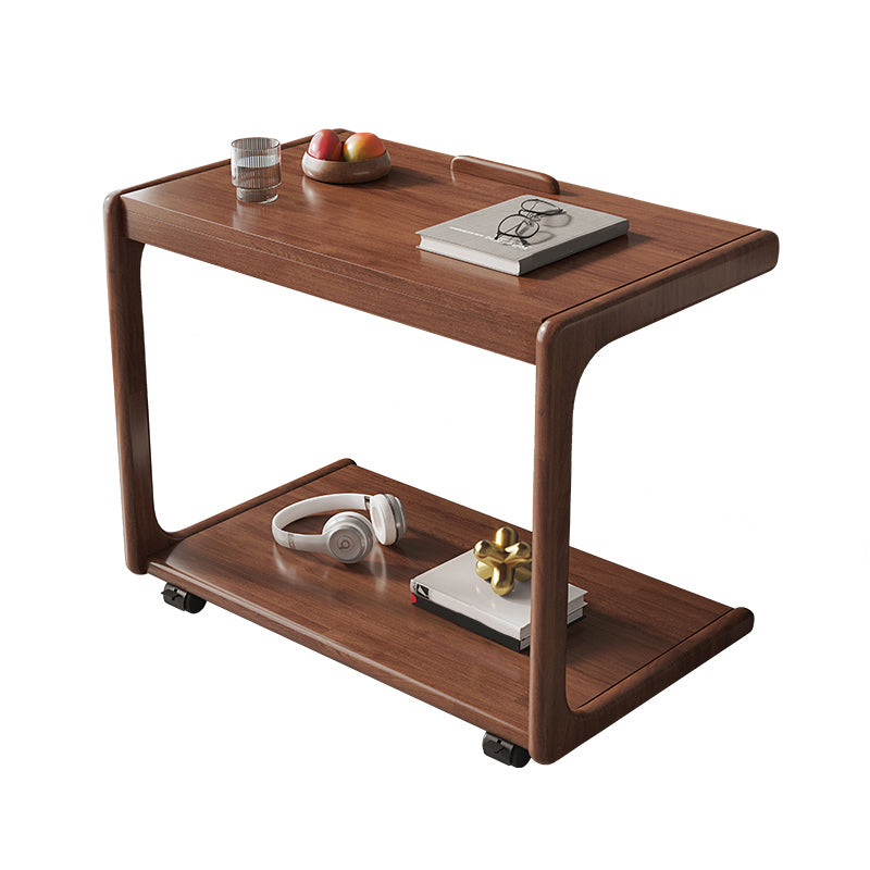 Modern Rectangular Office Desk Wood Writing Desk with Caster Wheels