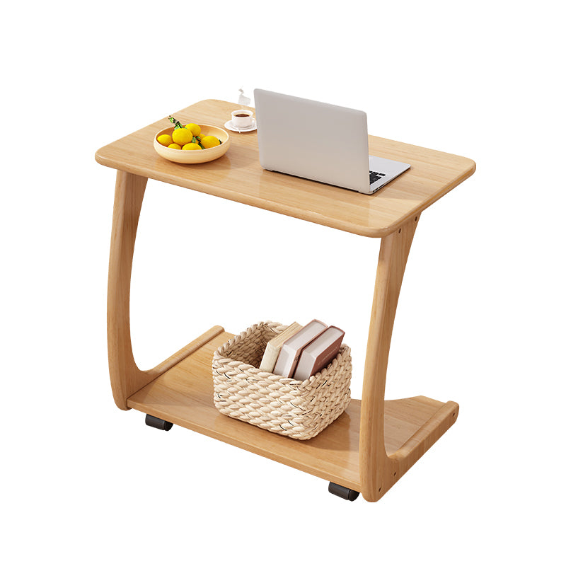 Modern Rectangular Office Desk Wood Writing Desk with Caster Wheels