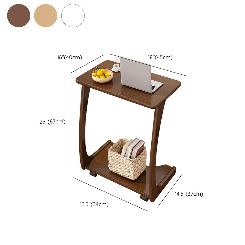 Modern Rectangular Office Desk Wood Writing Desk with Caster Wheels