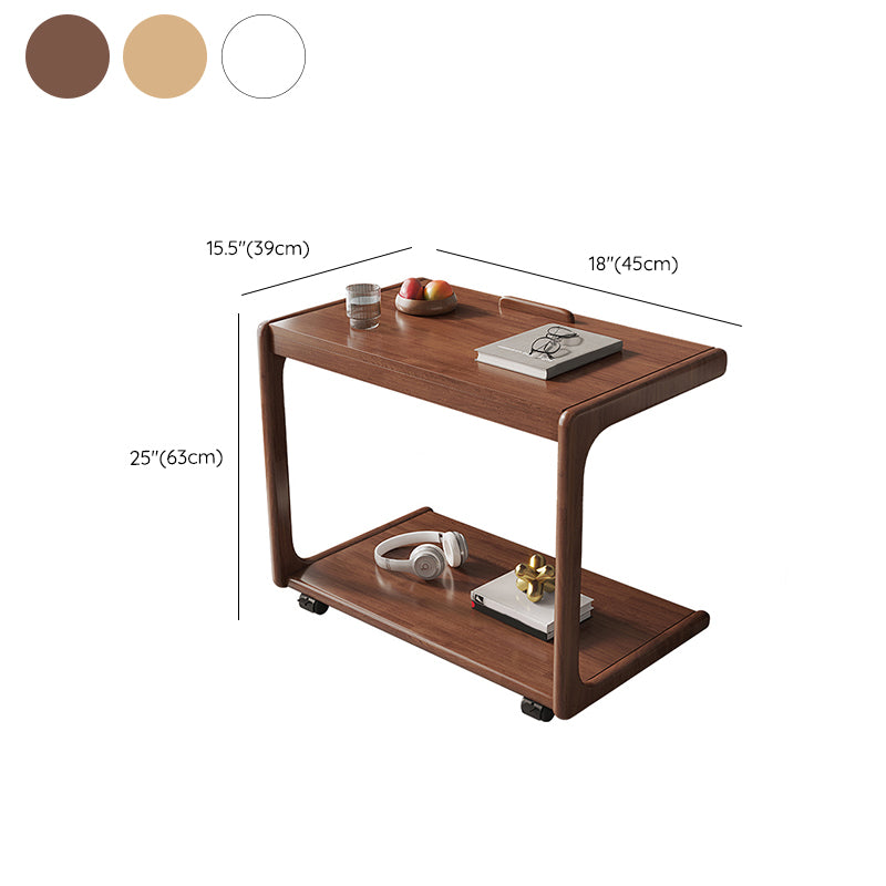 Modern Rectangular Office Desk Wood Writing Desk with Caster Wheels