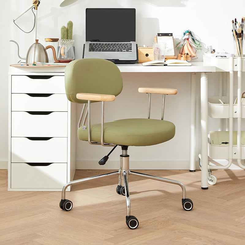 Modernism Fixed Arms Office Chair Desk Chair with Wheels for Home