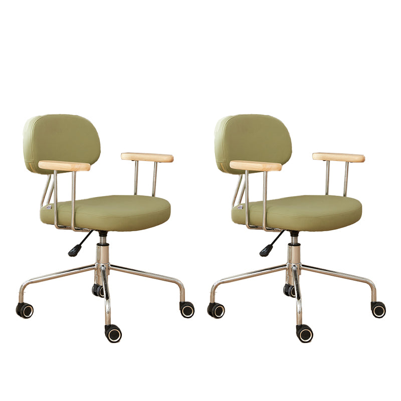 Modernism Fixed Arms Office Chair Desk Chair with Wheels for Home