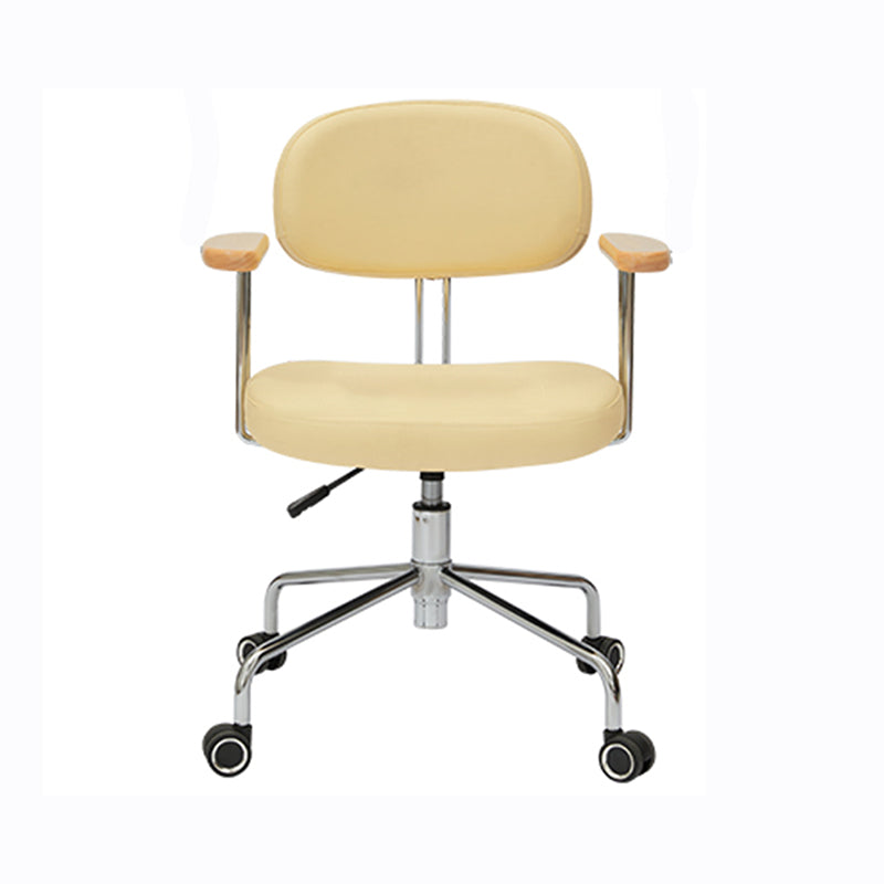 Modernism Fixed Arms Office Chair Desk Chair with Wheels for Home