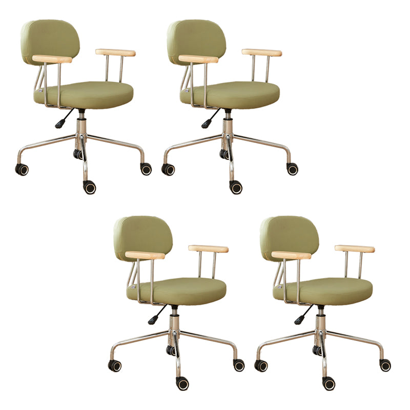 Modernism Fixed Arms Office Chair Desk Chair with Wheels for Home