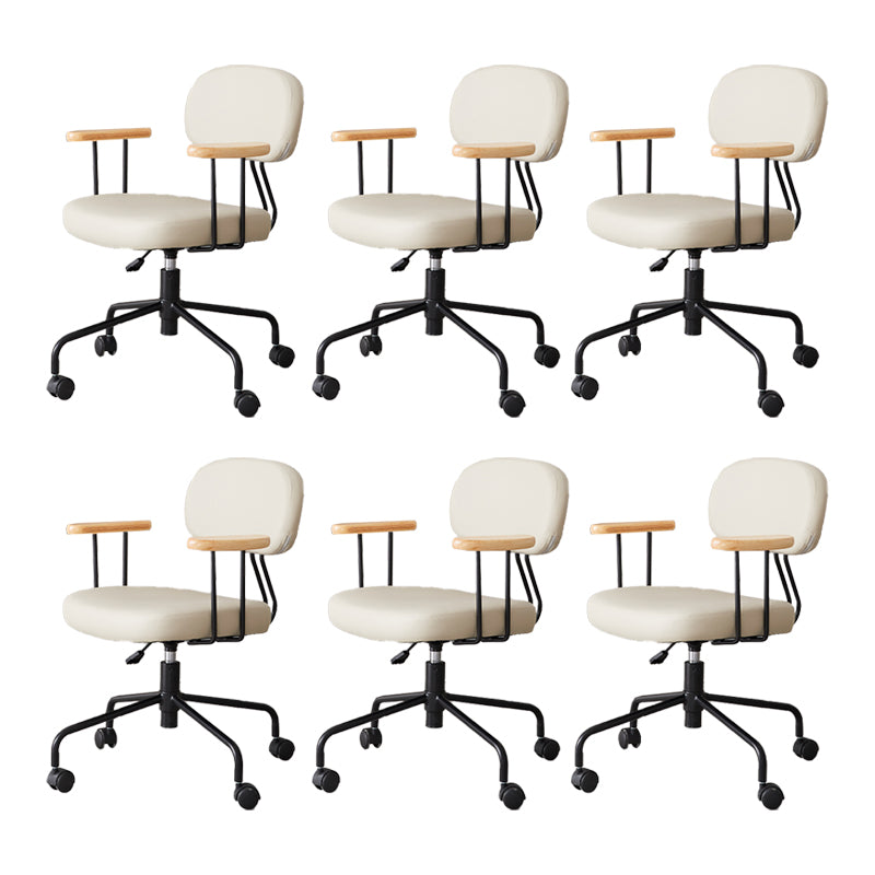 Modernism Fixed Arms Office Chair Desk Chair with Wheels for Home