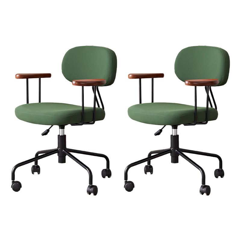 Modernism Fixed Arms Office Chair Desk Chair with Wheels for Home