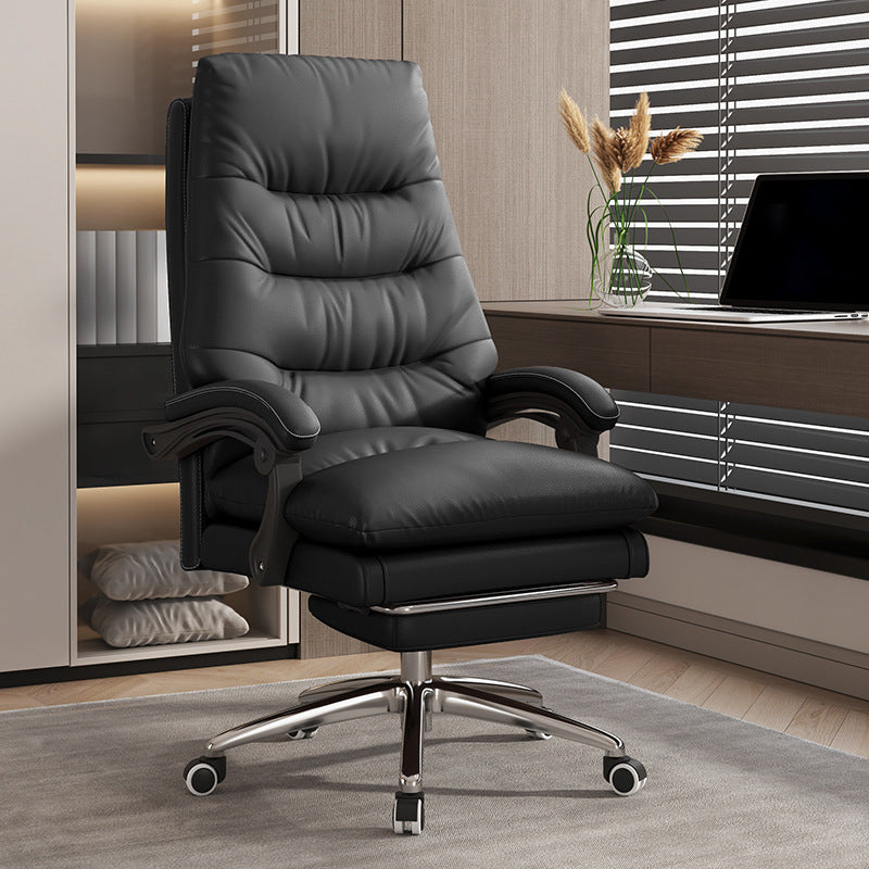 Modern Padded Arms Office Chair No Distressing Leather Ergonomic Slide Chair with Wheels