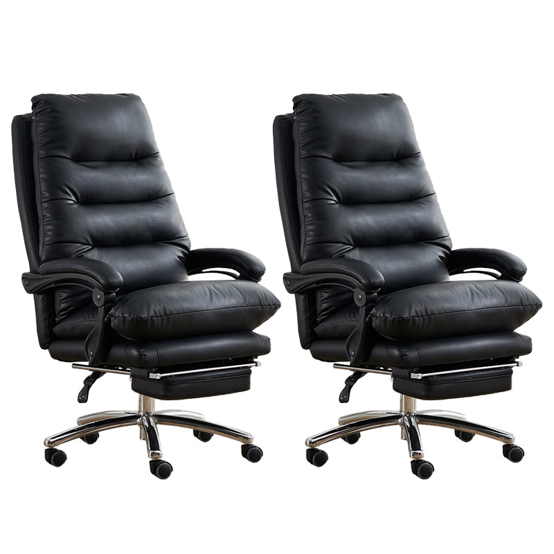 Modern Padded Arms Office Chair No Distressing Leather Ergonomic Slide Chair with Wheels