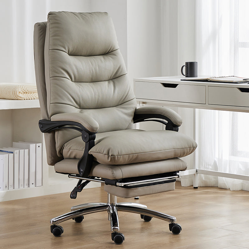 Modern Padded Arms Office Chair No Distressing Leather Ergonomic Slide Chair with Wheels