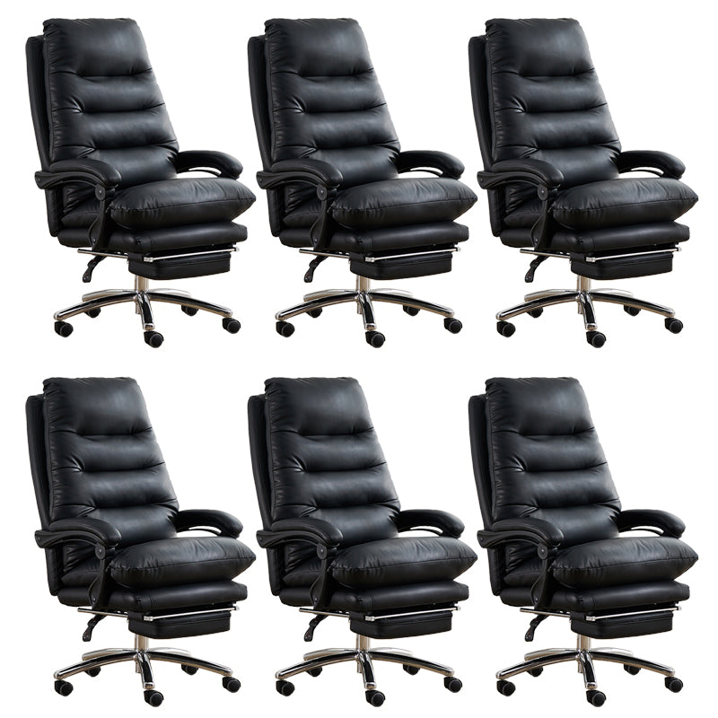 Modern Padded Arms Office Chair No Distressing Leather Ergonomic Slide Chair with Wheels