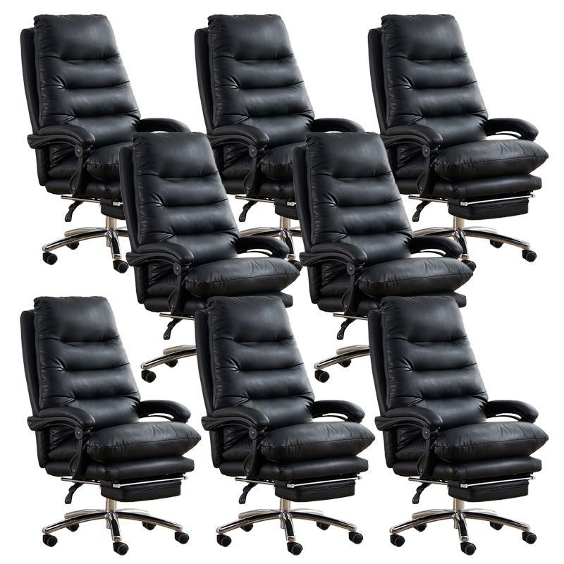 Modern Padded Arms Office Chair No Distressing Leather Ergonomic Slide Chair with Wheels