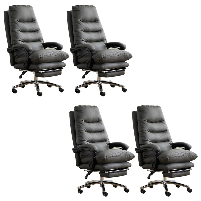 Modern Padded Arms Office Chair No Distressing Leather Ergonomic Slide Chair with Wheels