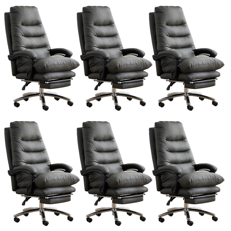 Modern Padded Arms Office Chair No Distressing Leather Ergonomic Slide Chair with Wheels