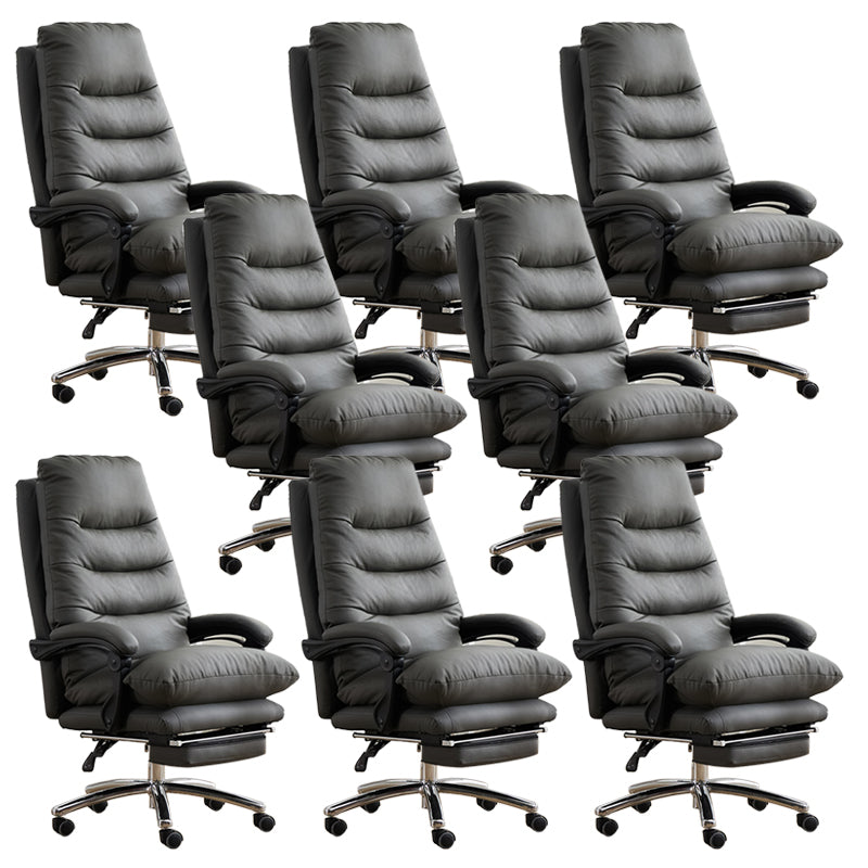 Modern Padded Arms Office Chair No Distressing Leather Ergonomic Slide Chair with Wheels