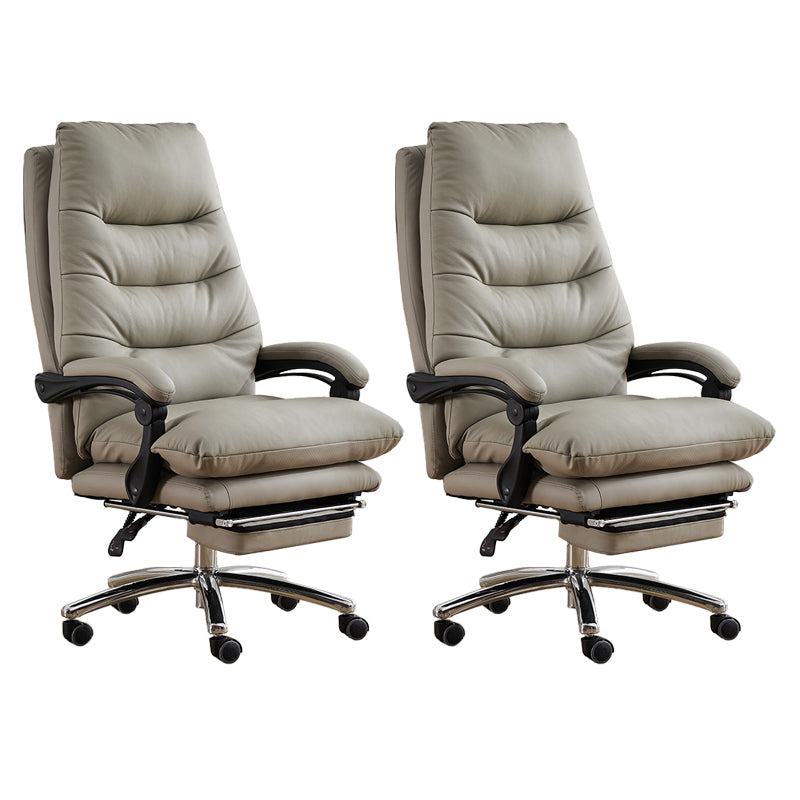 Modern Padded Arms Office Chair No Distressing Leather Ergonomic Slide Chair with Wheels