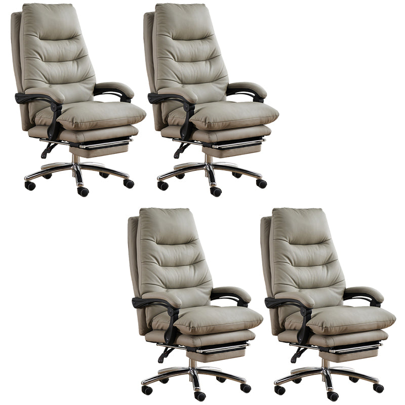 Modern Padded Arms Office Chair No Distressing Leather Ergonomic Slide Chair with Wheels