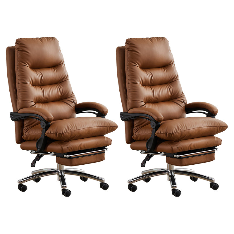 Modern Padded Arms Office Chair No Distressing Leather Ergonomic Slide Chair with Wheels