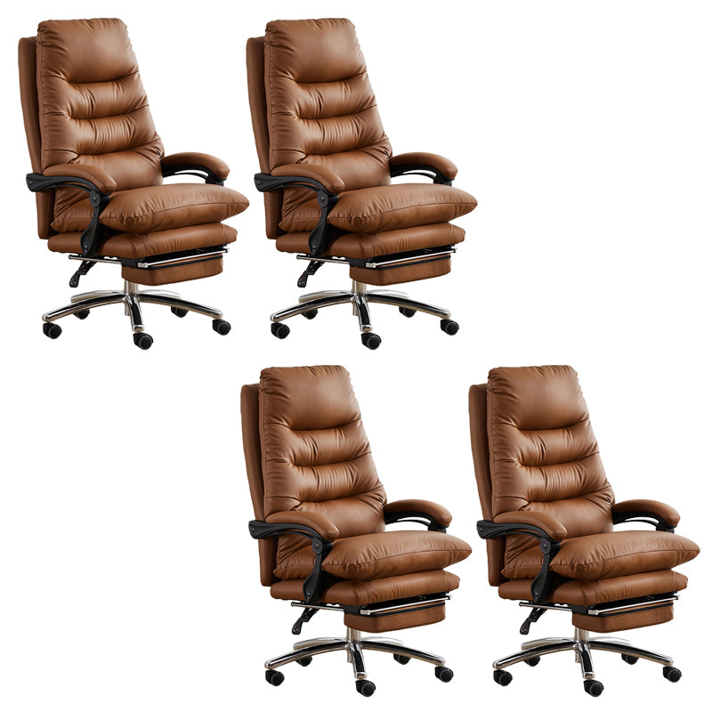 Modern Padded Arms Office Chair No Distressing Leather Ergonomic Slide Chair with Wheels