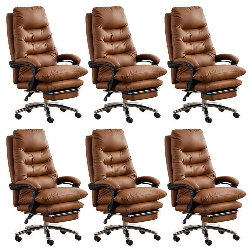 Modern Padded Arms Office Chair No Distressing Leather Ergonomic Slide Chair with Wheels