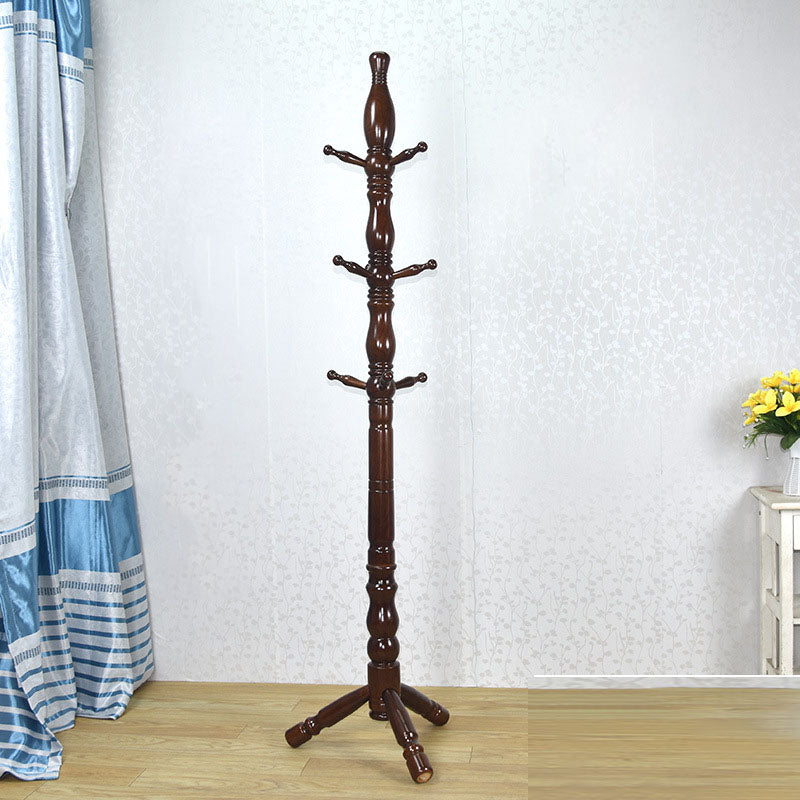 Traditional Entry Hall Tree Ash Solid Wood Coat Rack with Coat Hooks