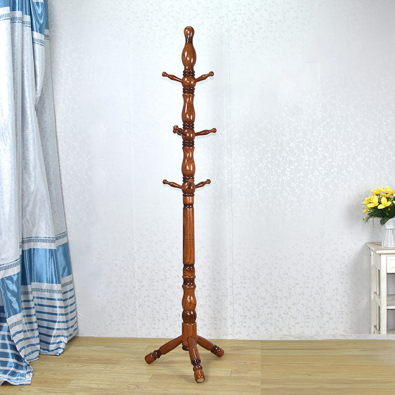 Traditional Entry Hall Tree Ash Solid Wood Coat Rack with Coat Hooks