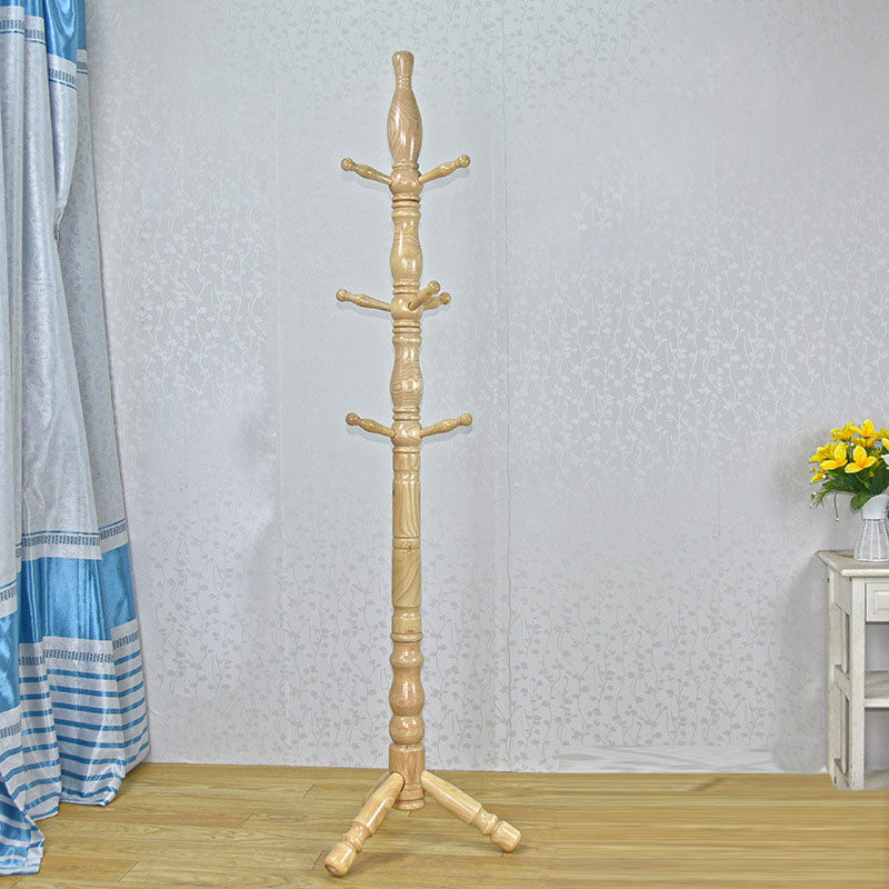 Traditional Entry Hall Tree Ash Solid Wood Coat Rack with Coat Hooks