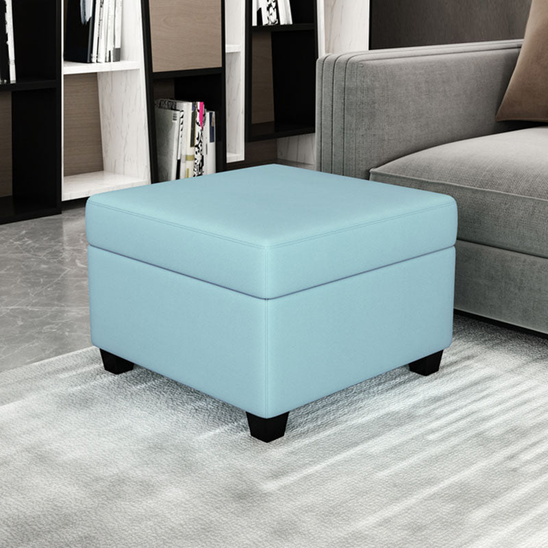 Contemporary Storage Ottomans Square Leather Storage Ottomans with Legs