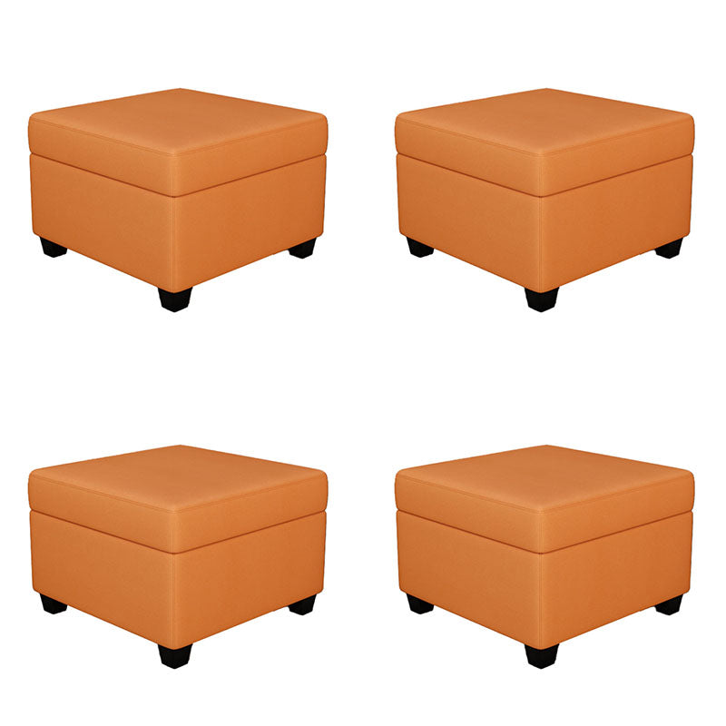 Contemporary Storage Ottomans Square Leather Storage Ottomans with Legs