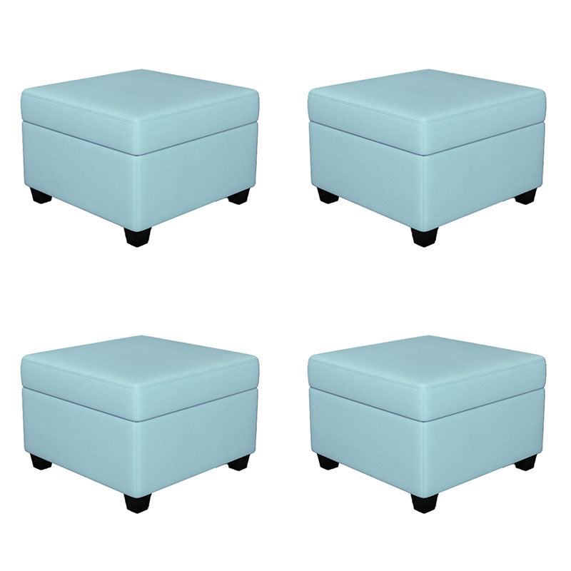 Contemporary Storage Ottomans Square Leather Storage Ottomans with Legs