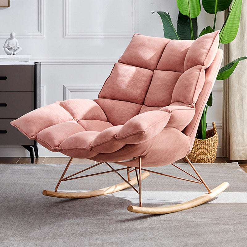 Glam Style Indoor Rocking Chair Mother Feeding Sofa Rocking Chair with Ottoman