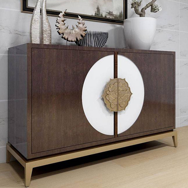 Glam Style Cabinets Buffet Stand Solid Wood Buffet Sideboard with 2 Doors