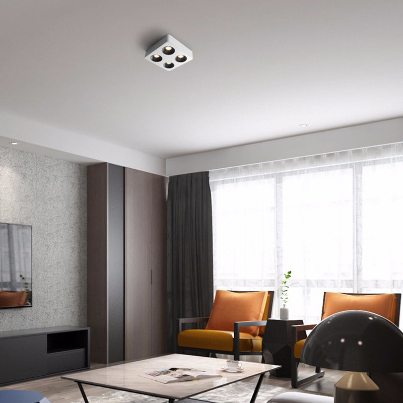 Modern Square Shape Ceiling Light with Aluminum Shade for Living Room