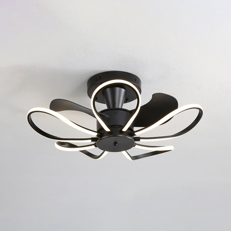 LED Modern Ceiling Fan Light in 3 - Colors Flower Shape Fan Light Ceiling Fixture