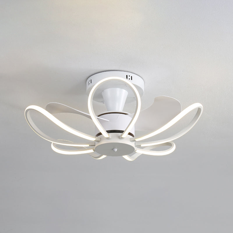 LED Modern Ceiling Fan Light in 3 - Colors Flower Shape Fan Light Ceiling Fixture