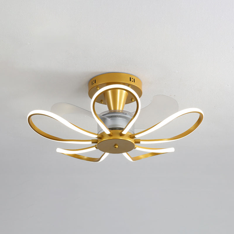 LED Modern Ceiling Fan Light in 3 - Colors Flower Shape Fan Light Ceiling Fixture